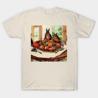 Squirrel Family Thanksgiving Dinner T-Shirt